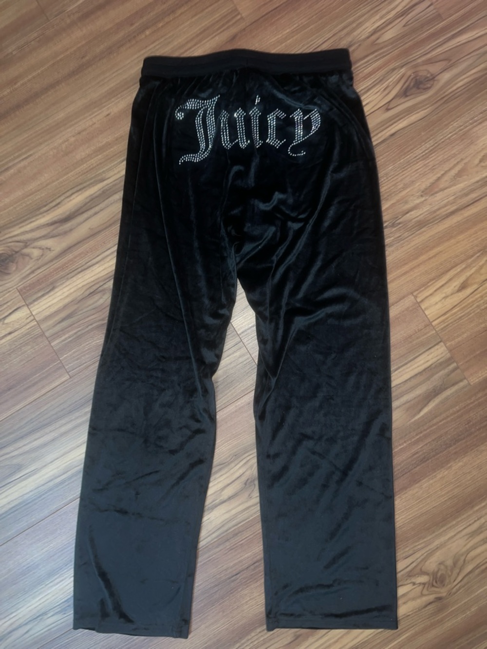 Juicy Couture Black Velour Rhinestone Back Logo Pants